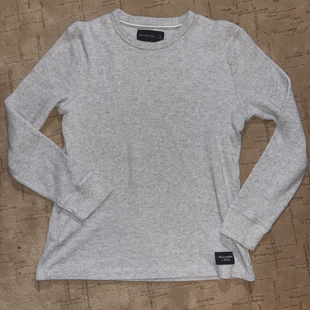 Abercrombie and Fitch waffle knit grey long sleeve sweater